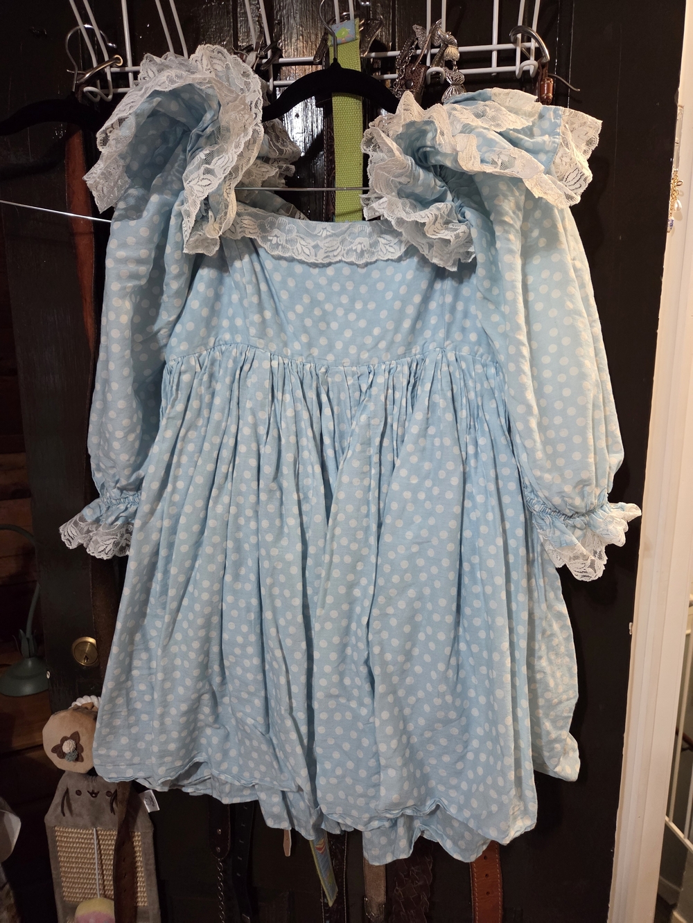 Selkie Baby Blue Polka Dot Sugarfrill Dress